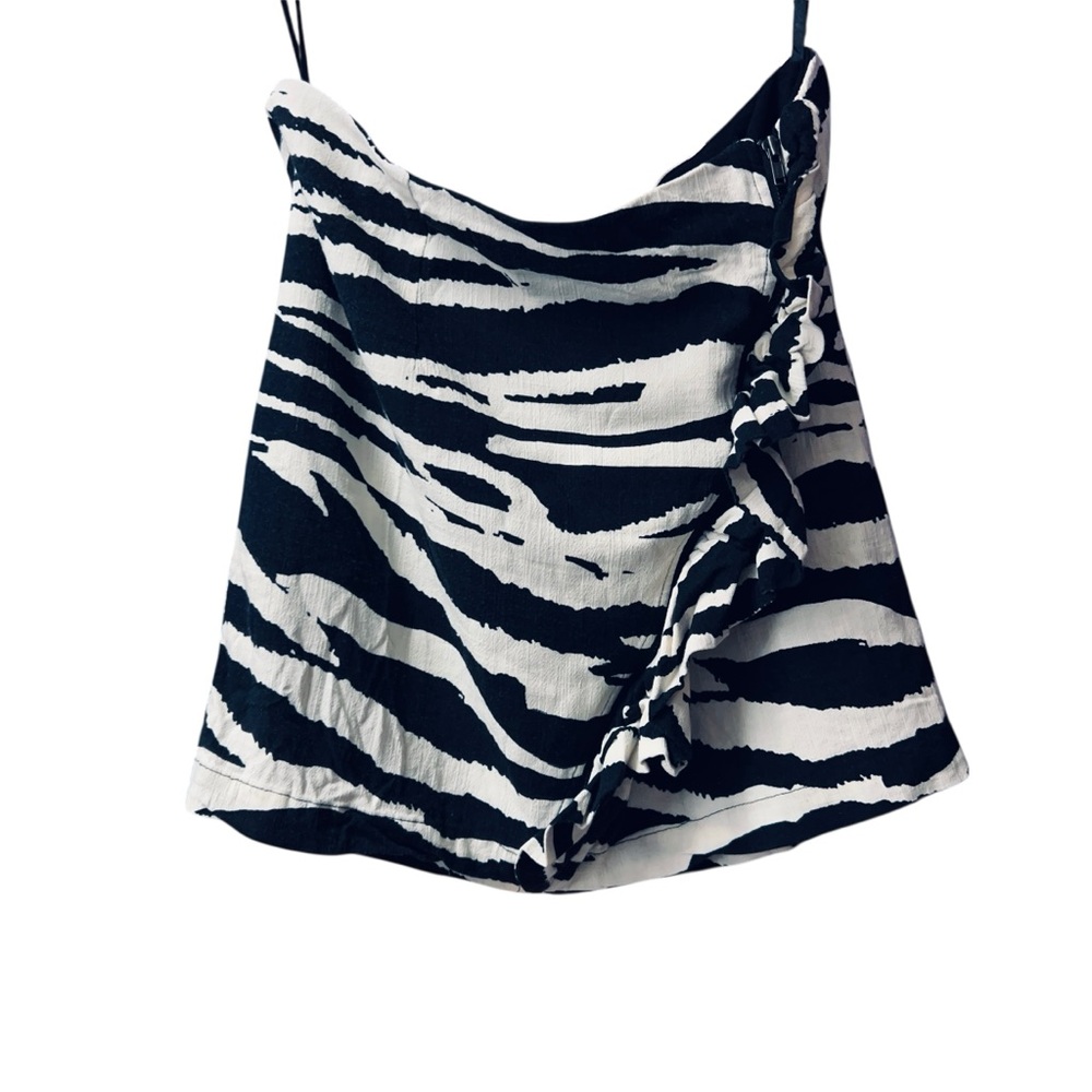 Free People Black and White Zebra Mini Skirt